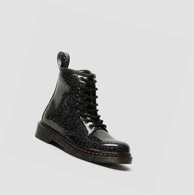 Dr Martens 1460 Glitter Junior Gyerek Fűzős Bakancs Fekete | 950682QCF