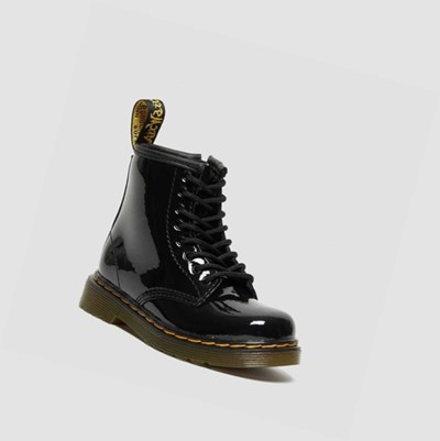 Dr Martens 1460 Lakkbőr Toddler Gyerek Fűzős Bakancs Fekete | 359867HOI