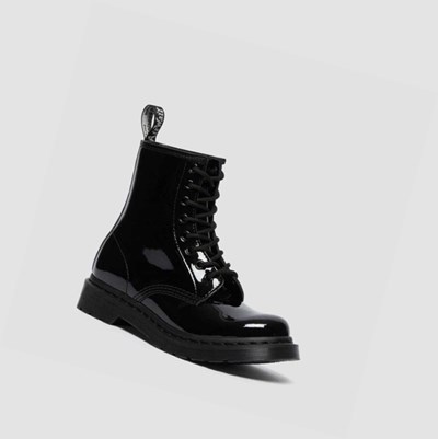 Dr Martens 1460 Mono Lakkbőr Női Fűzős Bakancs Fekete | 378169PXW