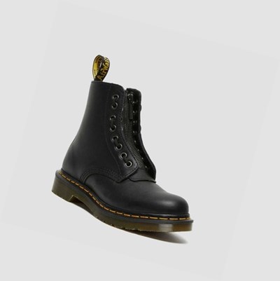 Dr Martens 1460 Pascal Nappa Cipzáros Női Bakancs Fekete | 098235VOJ