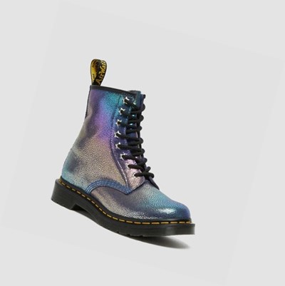 Dr Martens 1460 Rainbow Ray Velúr Női Fűzős Bakancs Lila Színes | 492637FRB