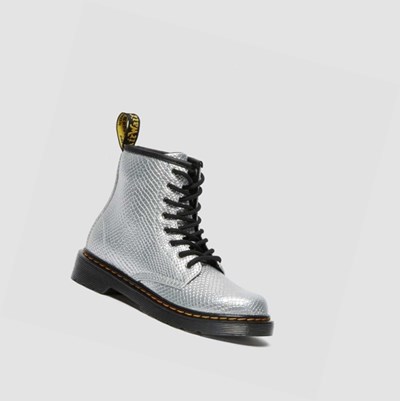 Dr Martens 1460 Reptile Emboss Junior Gyerek Fűzős Bakancs Titán | 158064OBK