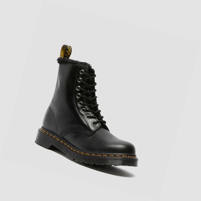 Dr Martens 1460 Serena Faux Fur Bélelt Női Fűzős Bakancs Sötétszürke | 671893AJY