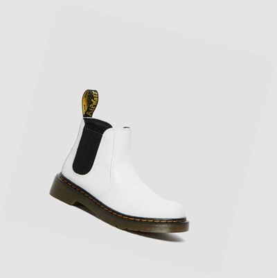 Dr Martens 2976 Faux Fur Bélelt Junior Gyerek Chelsea Bakancs Fehér | 849051NSX