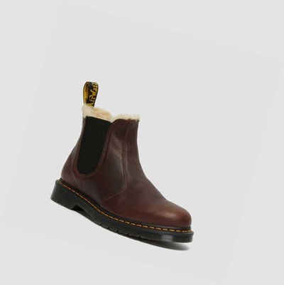 Dr Martens 2976 Faux Fur Bélelt Női Chelsea Bakancs CASK AMBASSADOR | 397284WFS