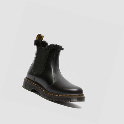 Dr Martens 2976 Leonore Faux Fur Bélelt Női Chelsea Bakancs Sötétszürke | 985472JQT