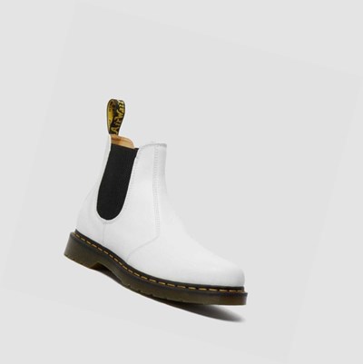 Dr Martens 2976 Yellow Stitch Smooth Női Chelsea Bakancs Fehér | 850467BVQ