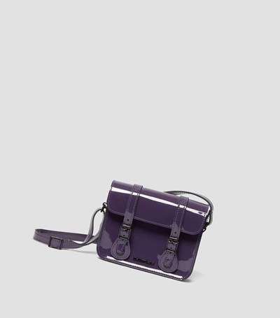 Dr Martens 7 inch Lakkbőr Bőr Crossbody Táska & Hátizsák Táska Lila | 482730NAS