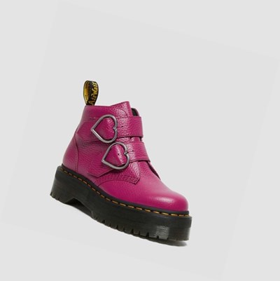 Dr Martens Devon Heart Női Platform Bakancs Rózsaszín | 705281QYT