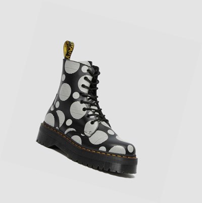 Dr Martens Jadon Polka Dot Smooth Férfi Platform Bakancs Fekete | 238509HBC