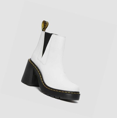 Dr Martens Spence Flared Heel Női Chelsea Bakancs Fehér | 103942XZT