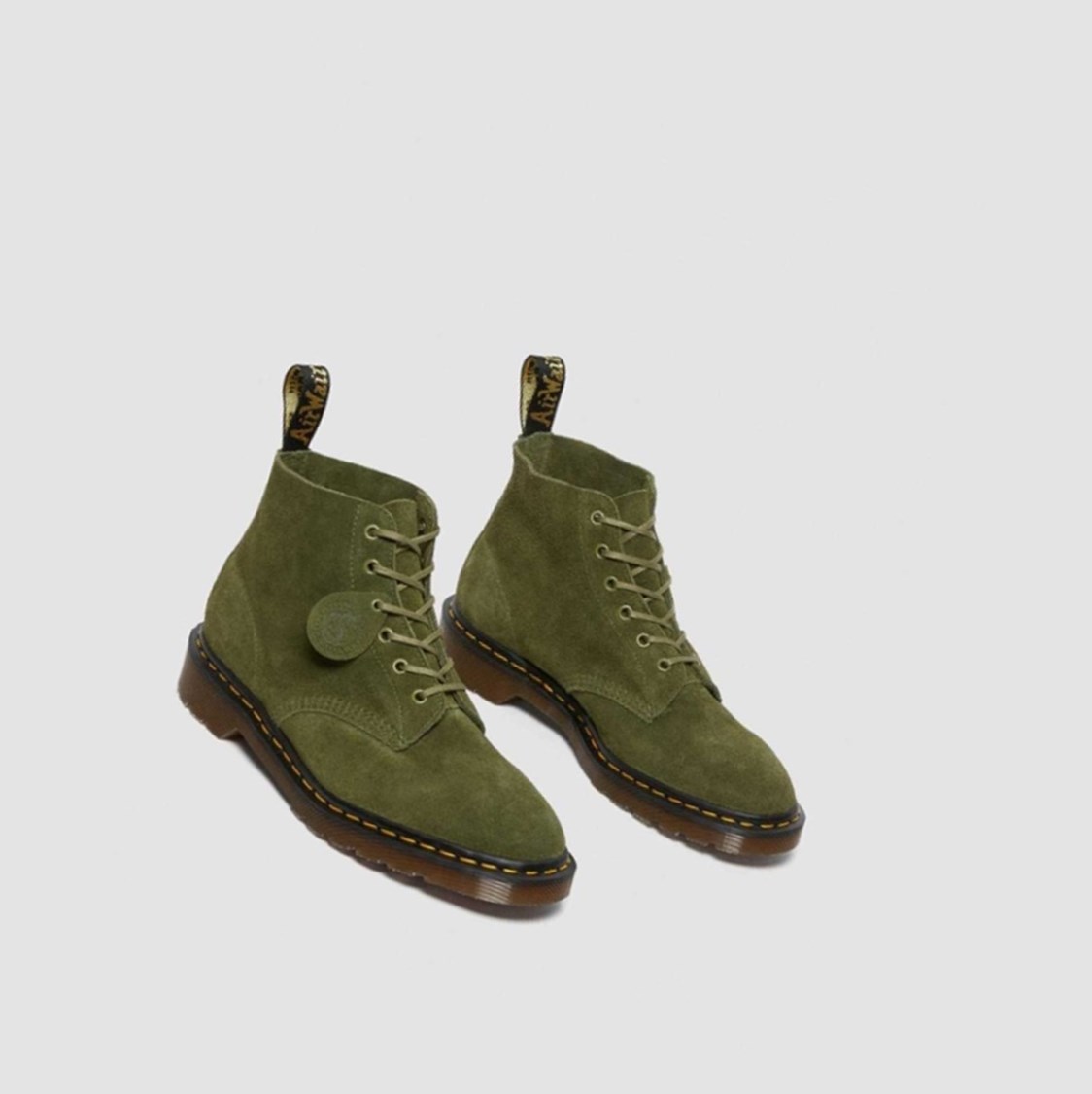 Dr Martens 101 Velúr Férfi Bokacsizma Zöld | 815236TBL