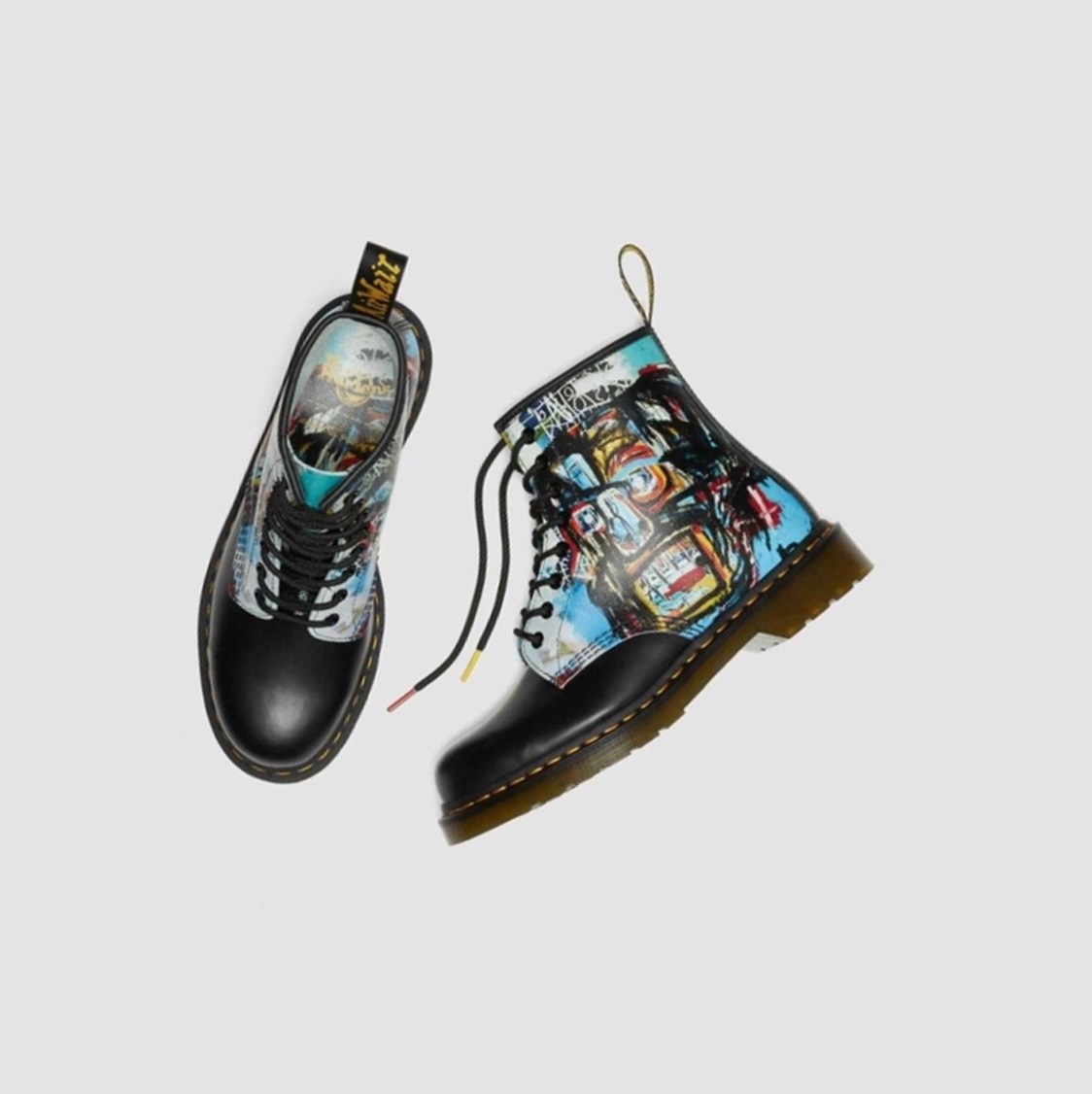 Dr Martens 1460 Basquiat Férfi Fűzős Bakancs Fekete | 534197PMK