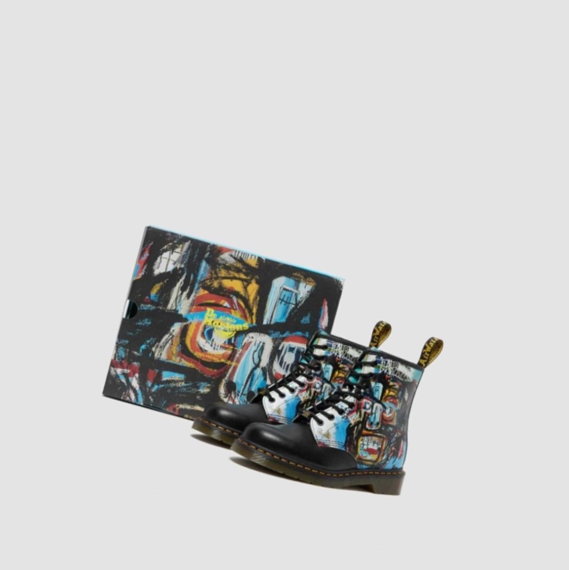 Dr Martens 1460 Basquiat Férfi Fűzős Bakancs Fekete | 534197PMK