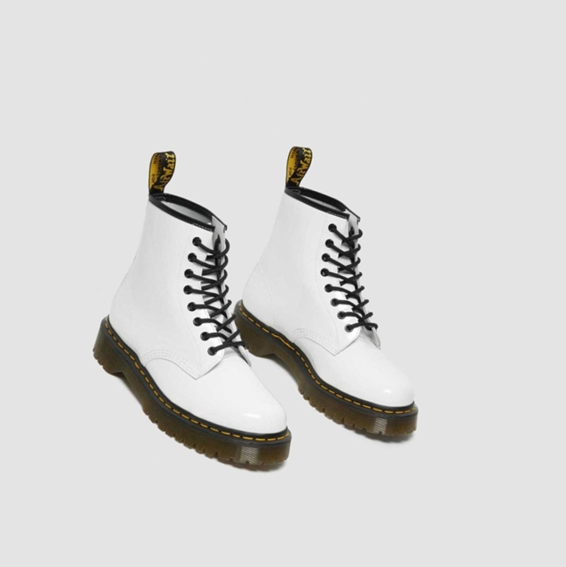 Dr Martens 1460 Bex Lakkbőr Férfi Fűzős Bakancs Fehér | 641028FJL