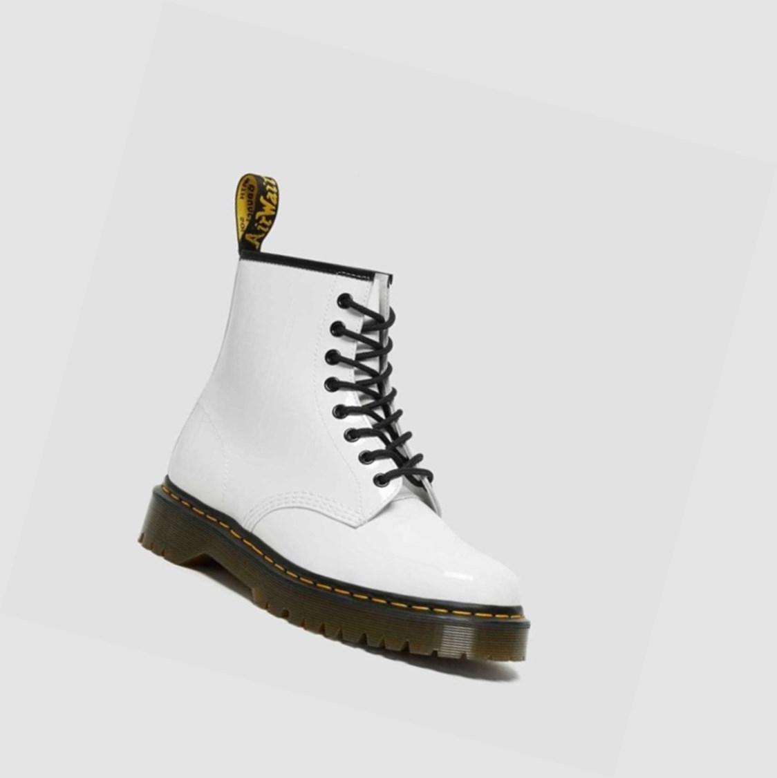 Dr Martens 1460 Bex Lakkbőr Férfi Fűzős Bakancs Fehér | 641028FJL