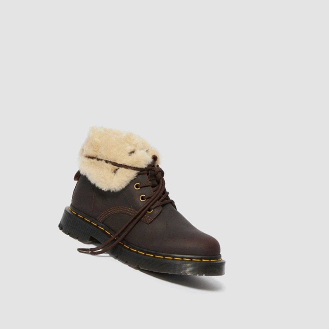 Dr Martens 1460 DM's Wintergrip Faux Fur Bélelt Női Bakancs Sötétbarna | 719856XOV