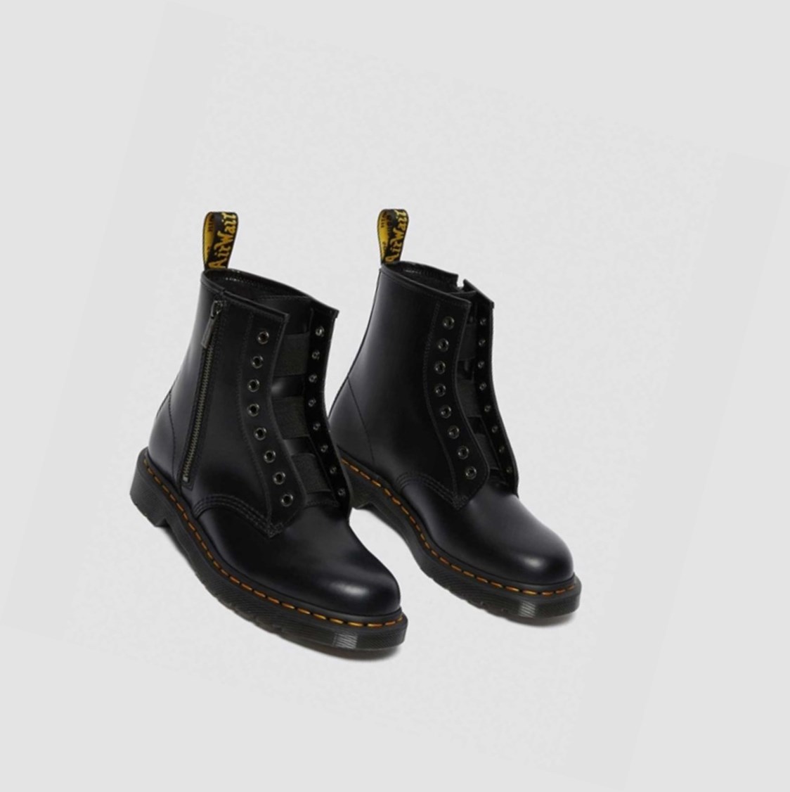 Dr Martens 1460 Elastic Smooth Férfi Fűzős Bakancs Fekete | 501492ZWY