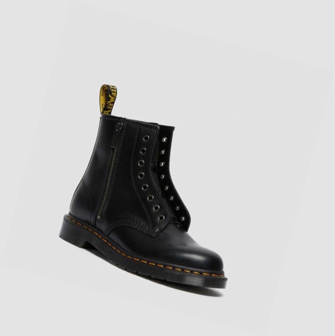 Dr Martens 1460 Elastic Smooth Férfi Fűzős Bakancs Fekete | 501492ZWY