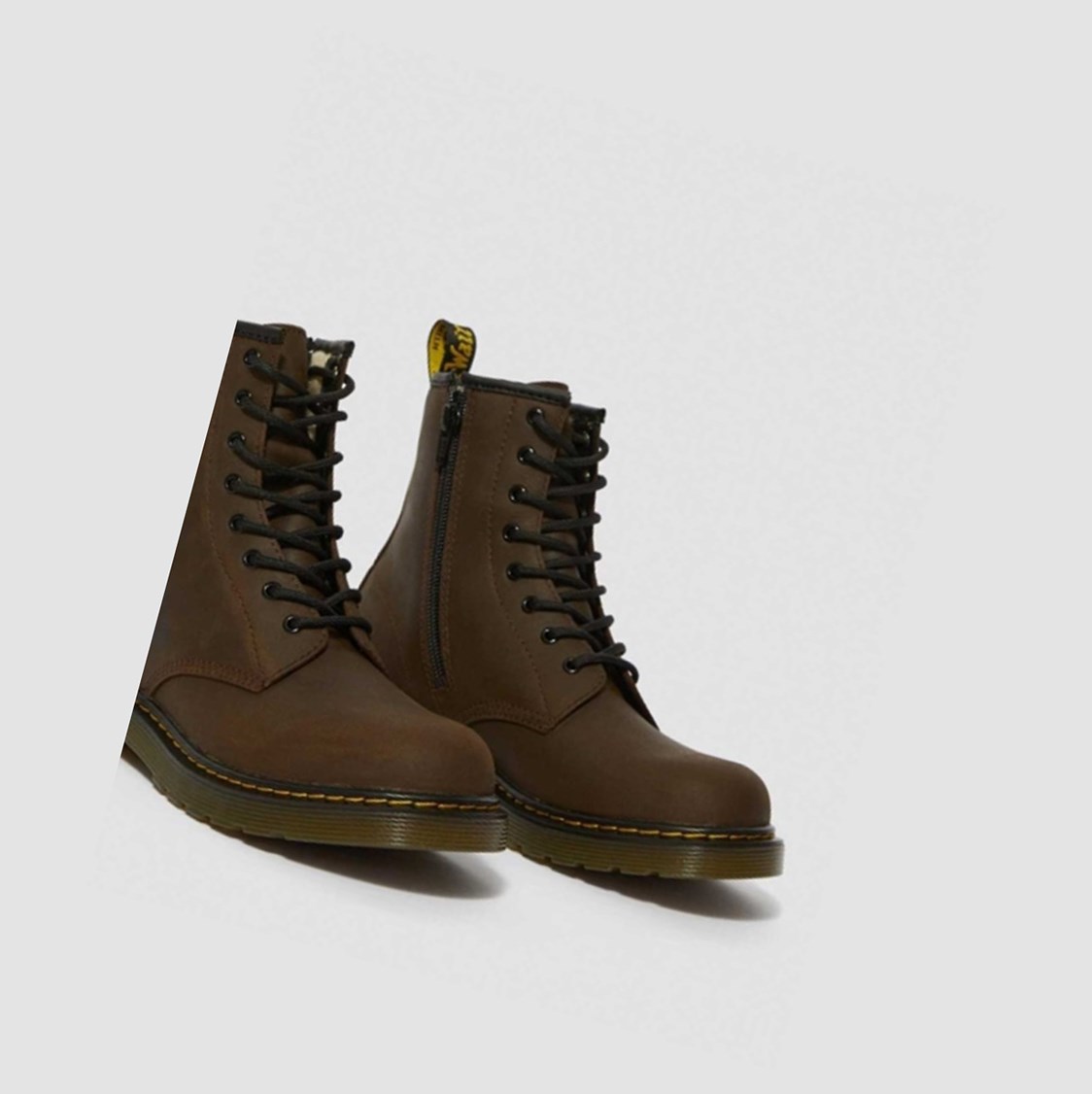 Dr Martens 1460 Faux Fur Bélelt Youth Gyerek Fűzős Bakancs Sötétbarna | 829531VYL