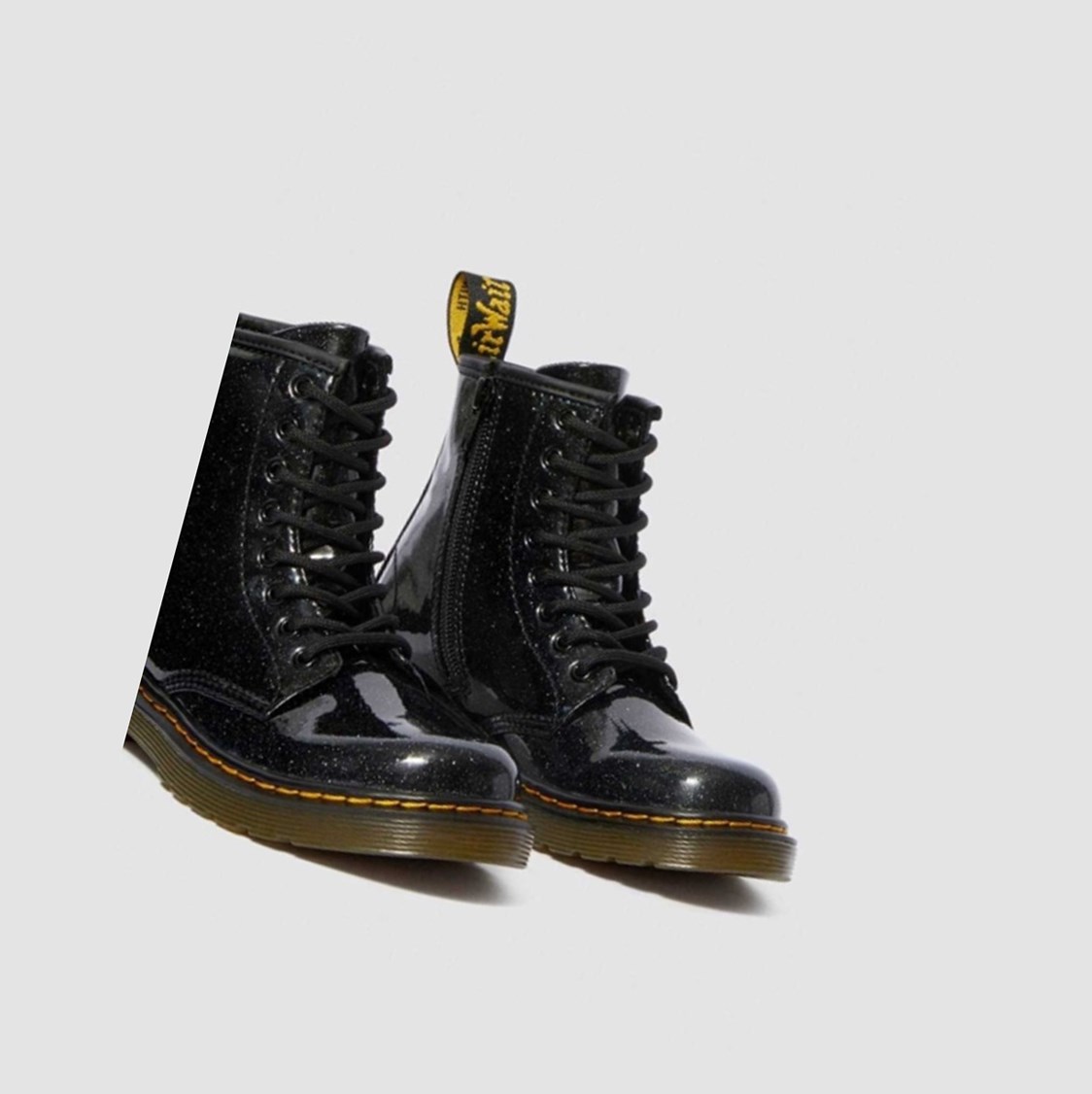 Dr Martens 1460 Glitter Junior Gyerek Fűzős Bakancs Fekete | 561024COY