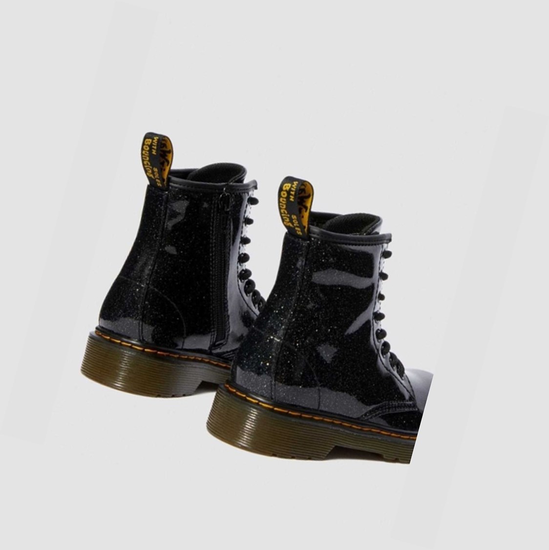 Dr Martens 1460 Glitter Junior Gyerek Fűzős Bakancs Fekete | 561024COY