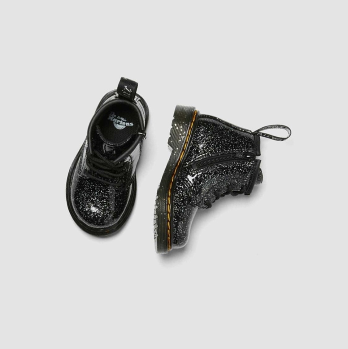 Dr Martens 1460 Glitter Toddler Gyerek Bokacsizma Fekete | 270561JWB