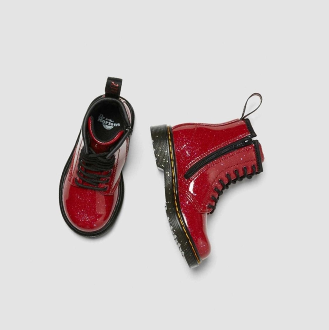 Dr Martens 1460 Glitter Toddler Gyerek Fűzős Bakancs Piros | 016578KNA