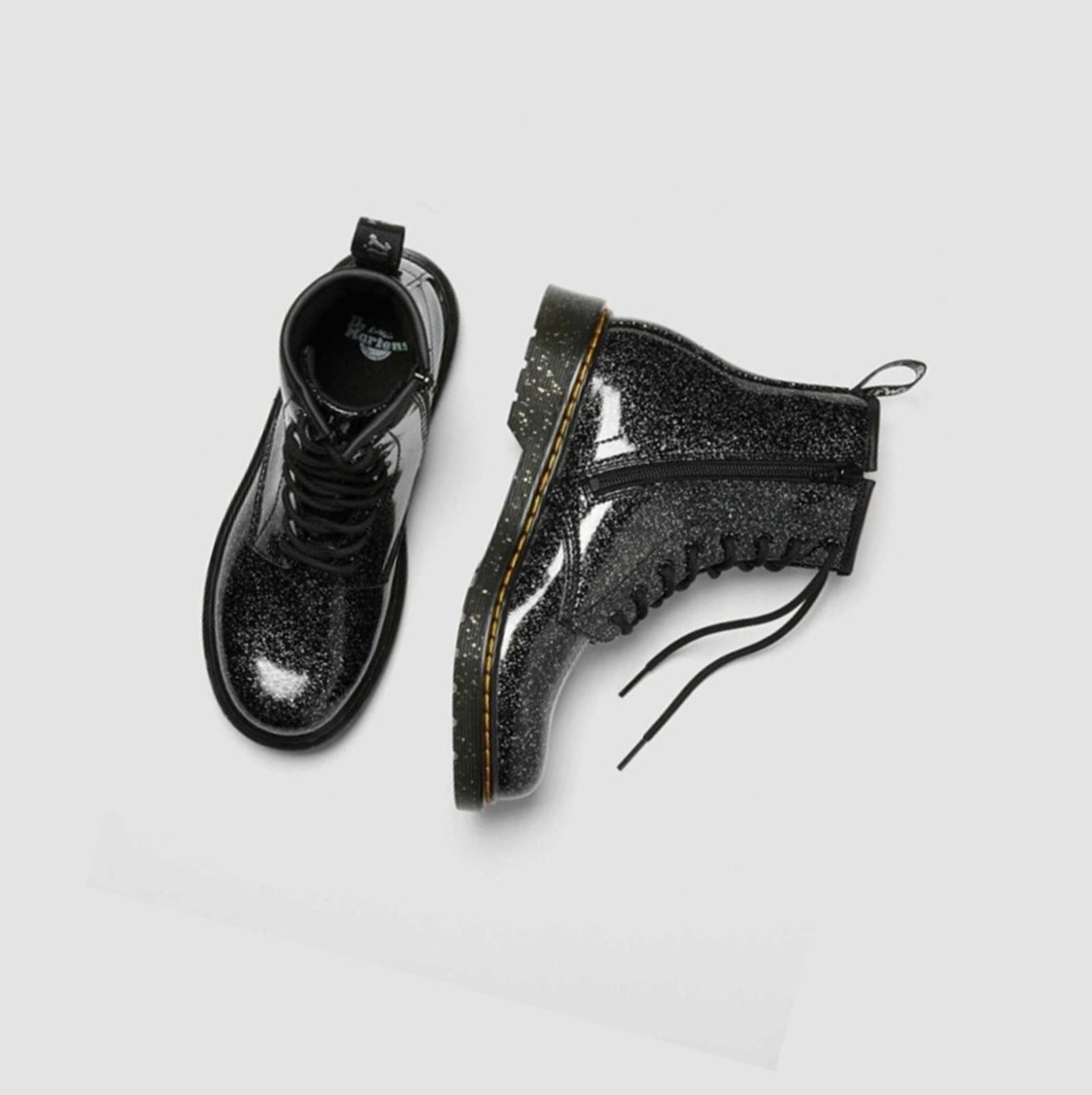 Dr Martens 1460 Glitter Youth Gyerek Fűzős Bakancs Fekete | 051236UAM