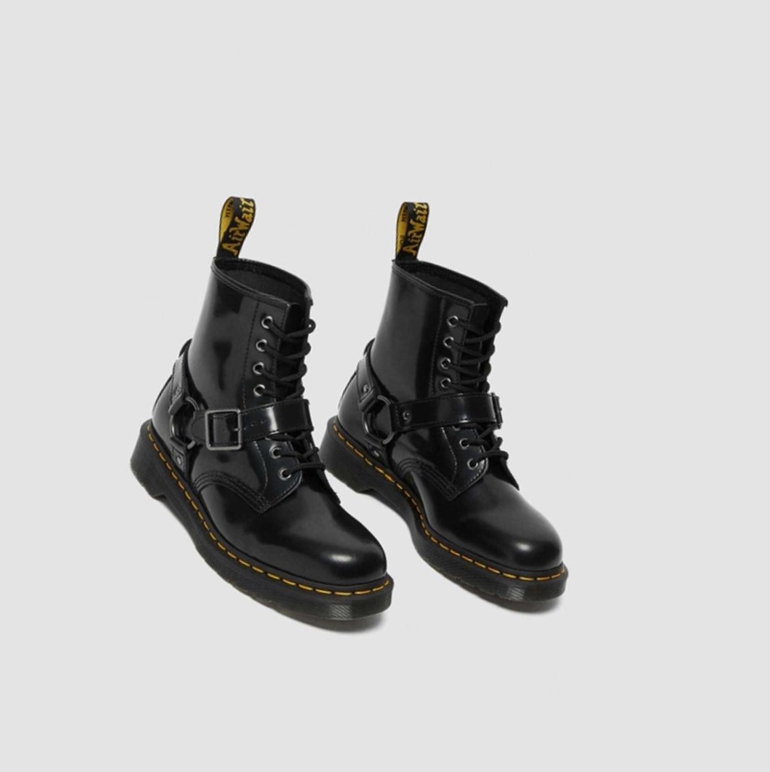 Dr Martens 1460 Harness Férfi Fűzős Bakancs Fekete | 638975OAZ