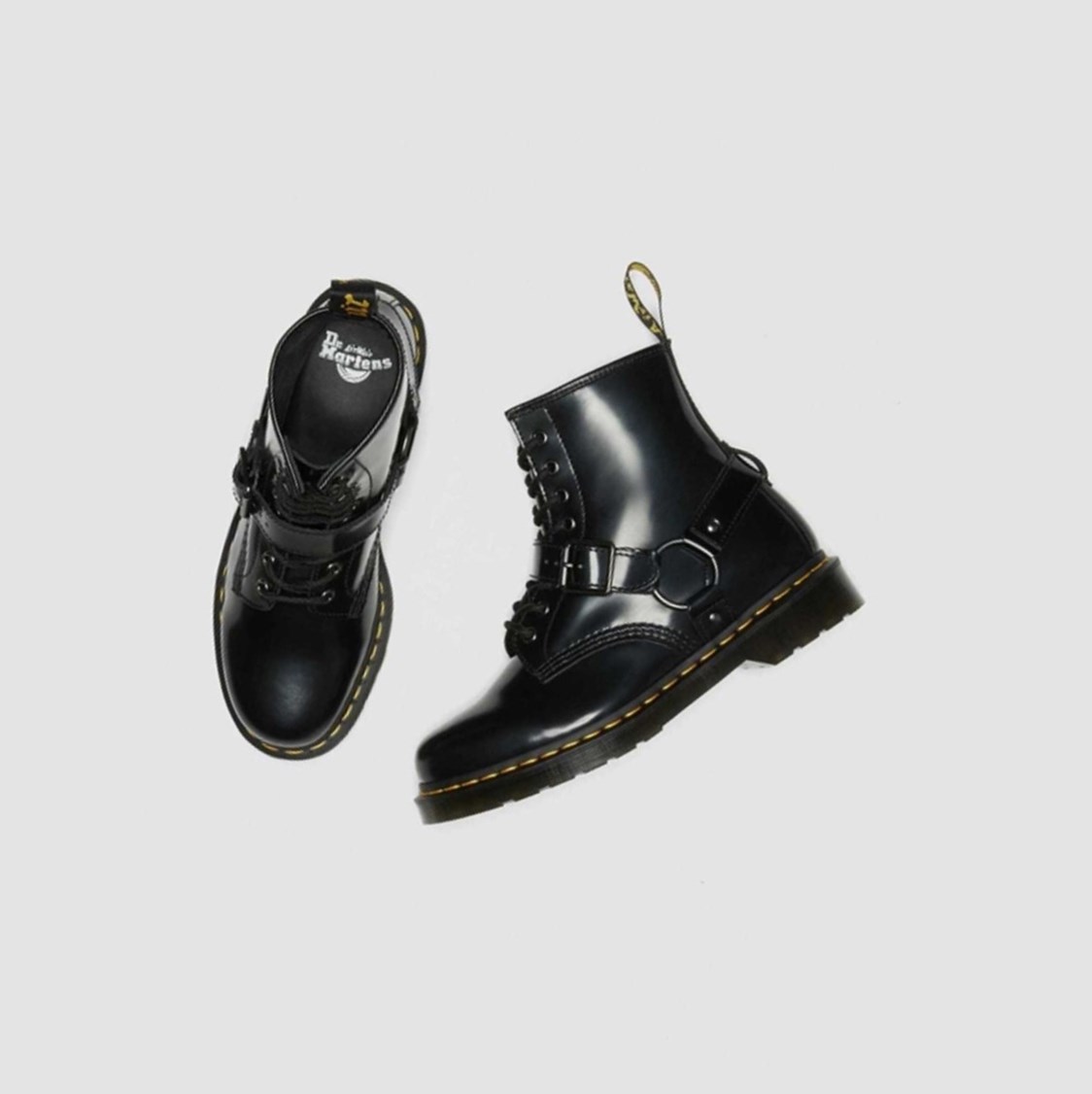 Dr Martens 1460 Harness Férfi Fűzős Bakancs Fekete | 638975OAZ