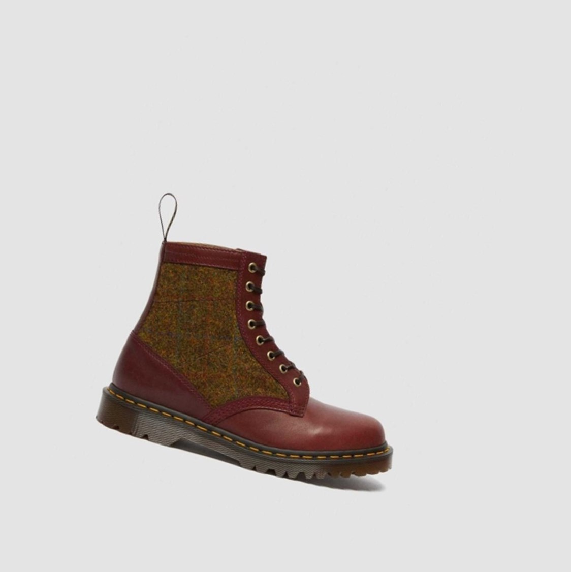 Dr Martens 1460 Harris Tweed Férfi Fűzős Bakancs Bordó | 618920ZMO