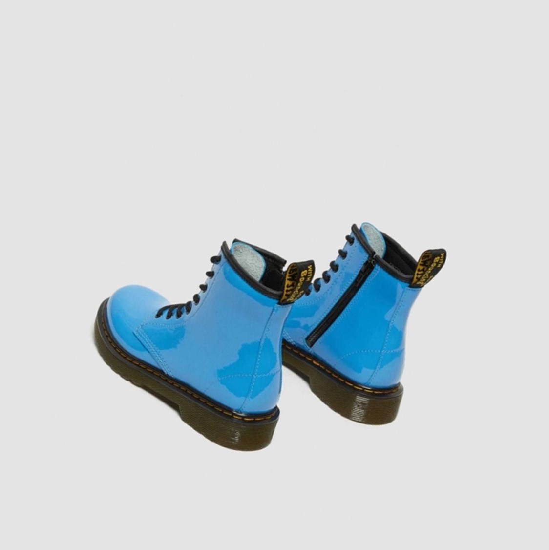 Dr Martens 1460 Lakkbőr Junior Gyerek Fűzős Bakancs Kék | 657213VPN