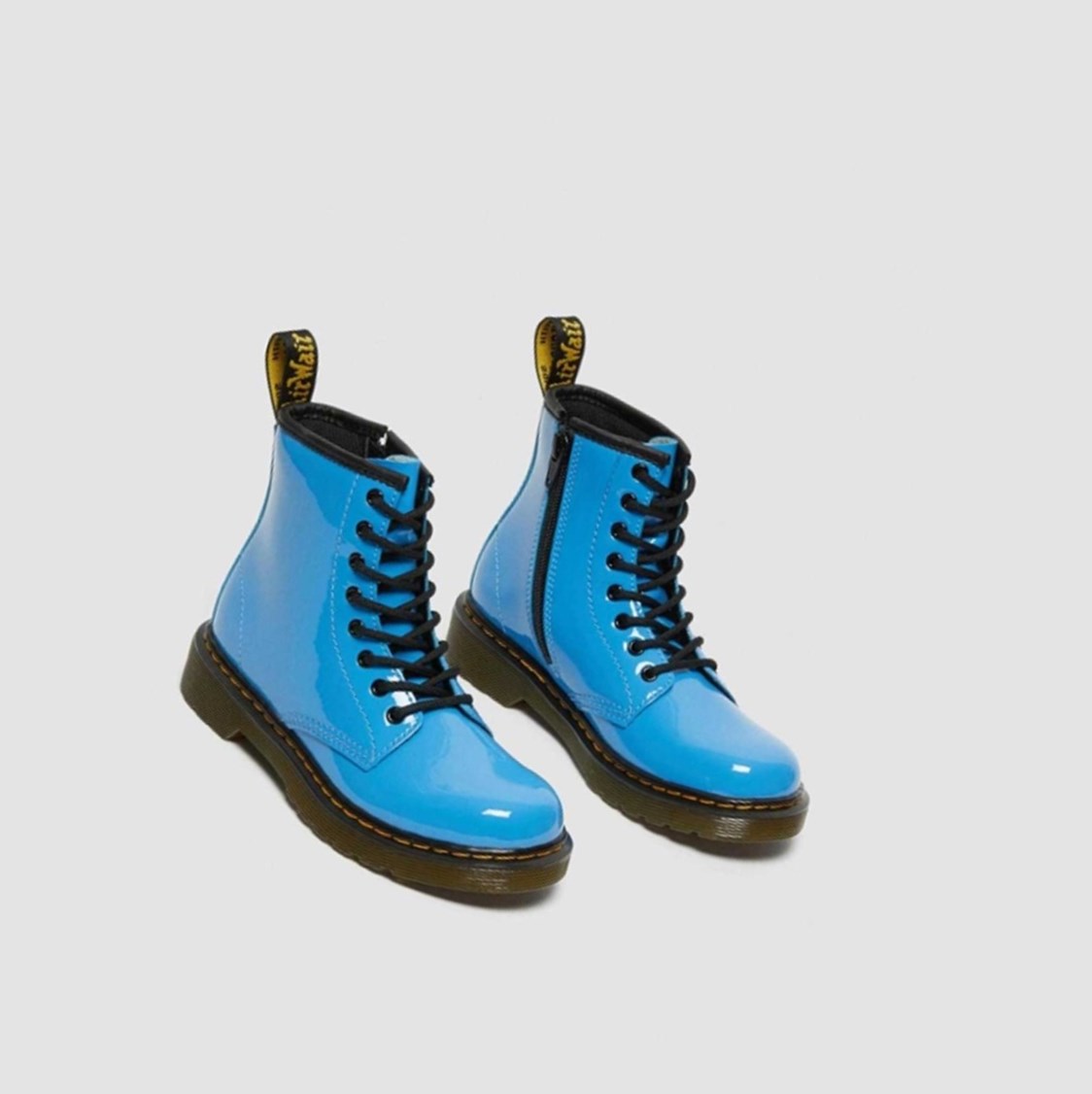 Dr Martens 1460 Lakkbőr Junior Gyerek Fűzős Bakancs Kék | 657213VPN