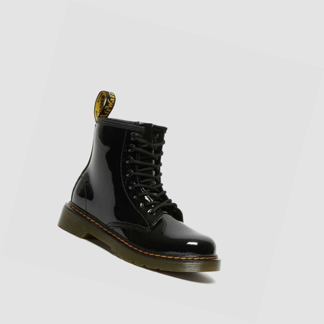 Dr Martens 1460 Lakkbőr Junior Gyerek Fűzős Bakancs Fekete | 894630MQP