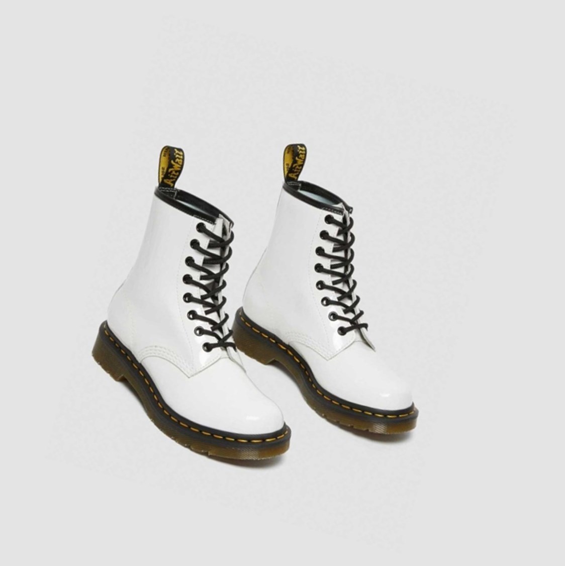 Dr Martens 1460 Lakkbőr Női Fűzős Bakancs Fehér | 598736IST