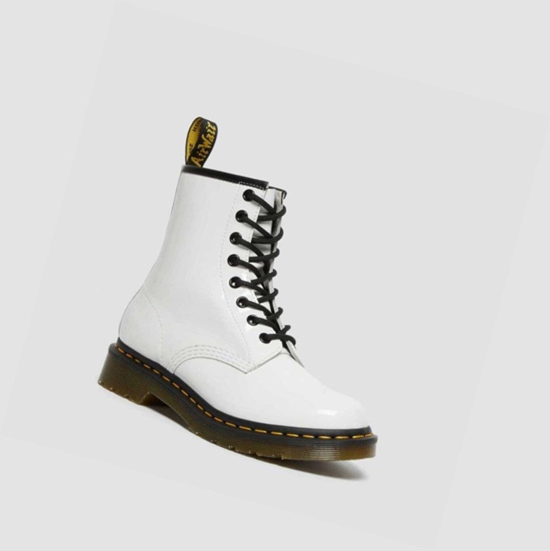 Dr Martens 1460 Lakkbőr Női Fűzős Bakancs Fehér | 598736IST