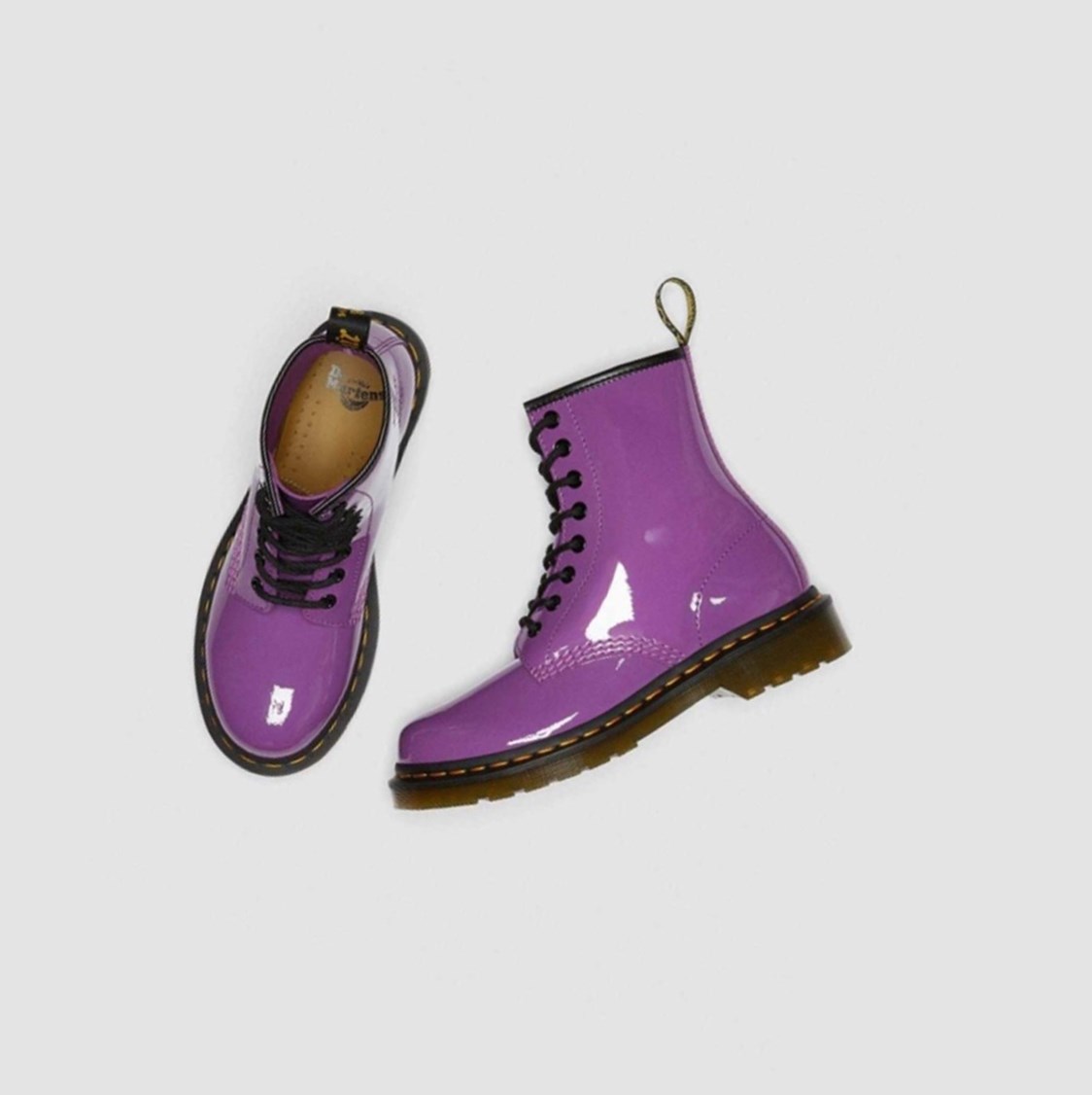 Dr Martens 1460 Lakkbőr Női Fűzős Bakancs Lila | 874305FUN