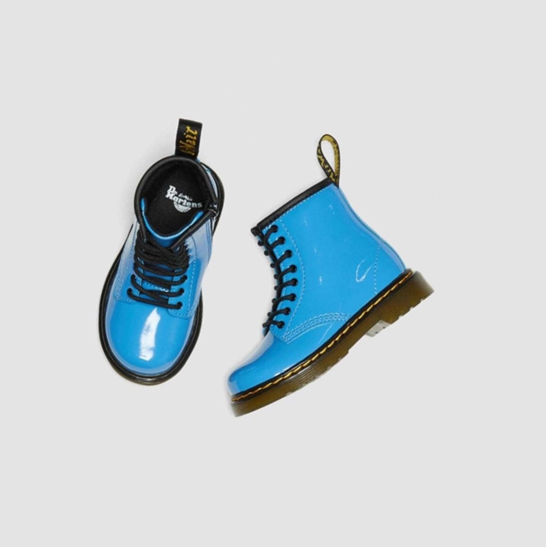 Dr Martens 1460 Lakkbőr Toddler Gyerek Fűzős Bakancs Kék | 168704LJB