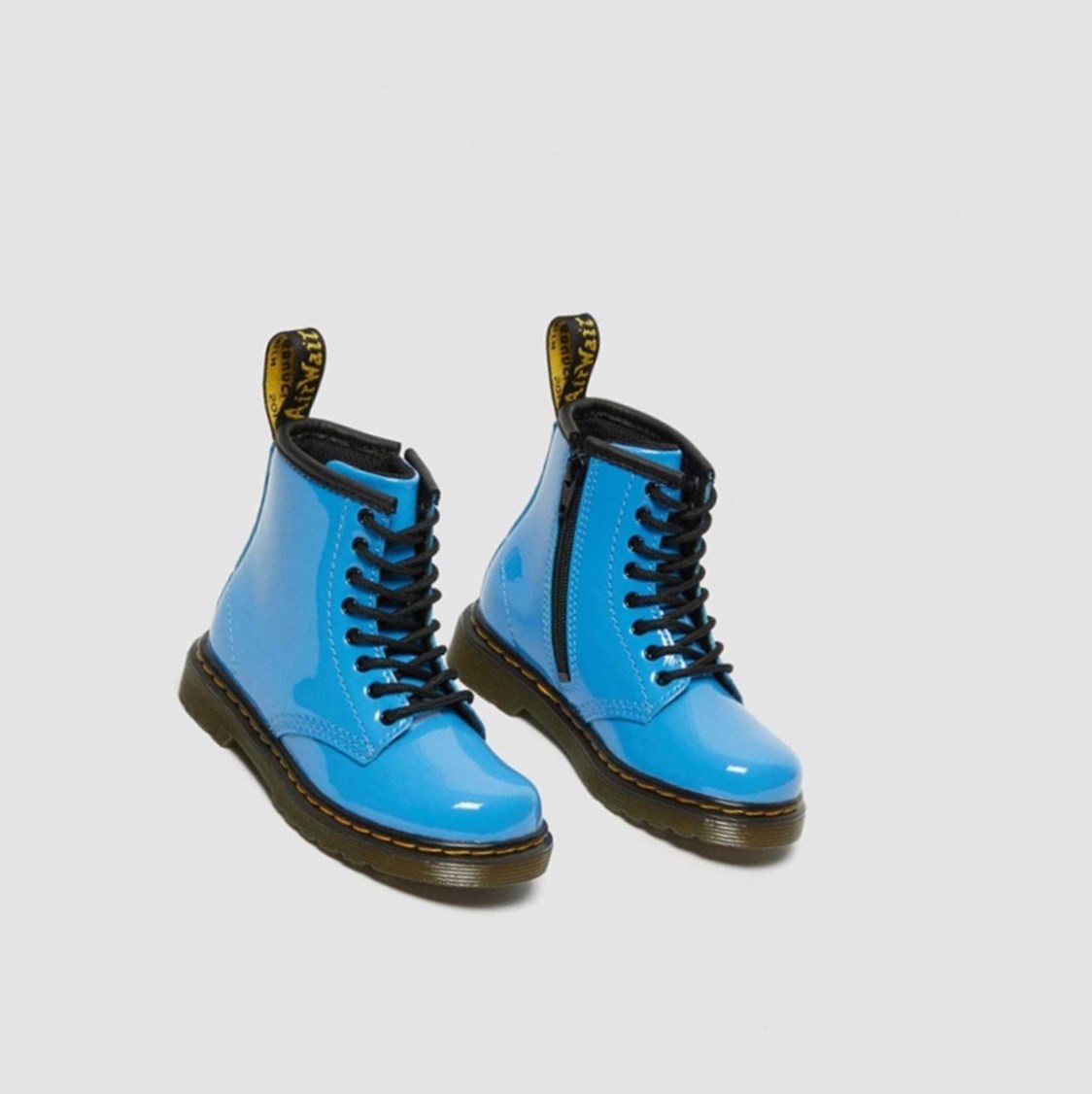 Dr Martens 1460 Lakkbőr Toddler Gyerek Fűzős Bakancs Kék | 168704LJB