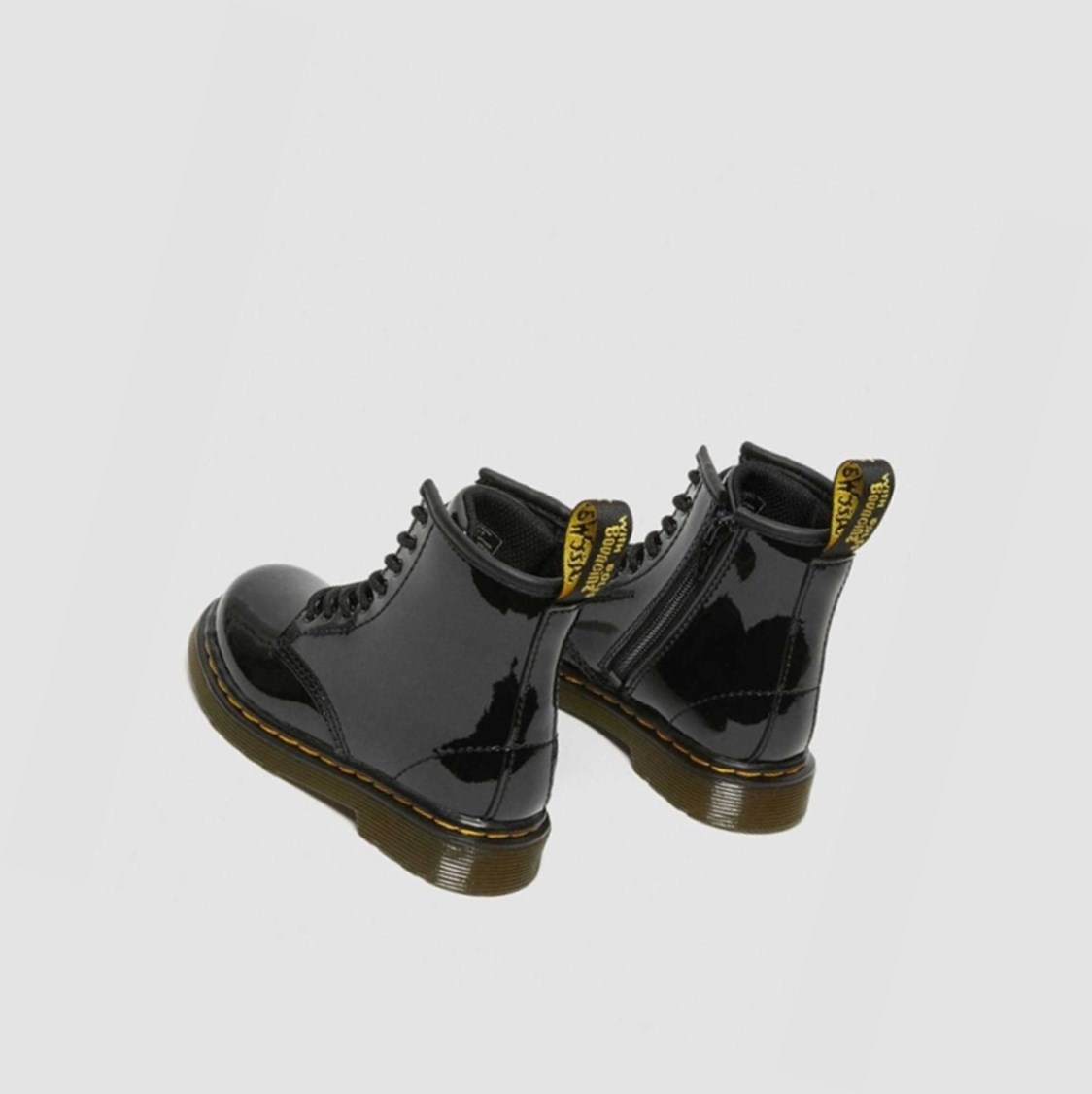 Dr Martens 1460 Lakkbőr Toddler Gyerek Fűzős Bakancs Fekete | 359867HOI