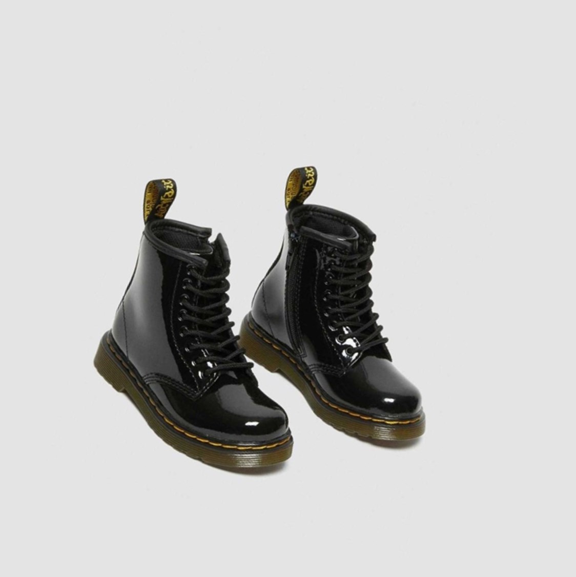 Dr Martens 1460 Lakkbőr Toddler Gyerek Fűzős Bakancs Fekete | 359867HOI