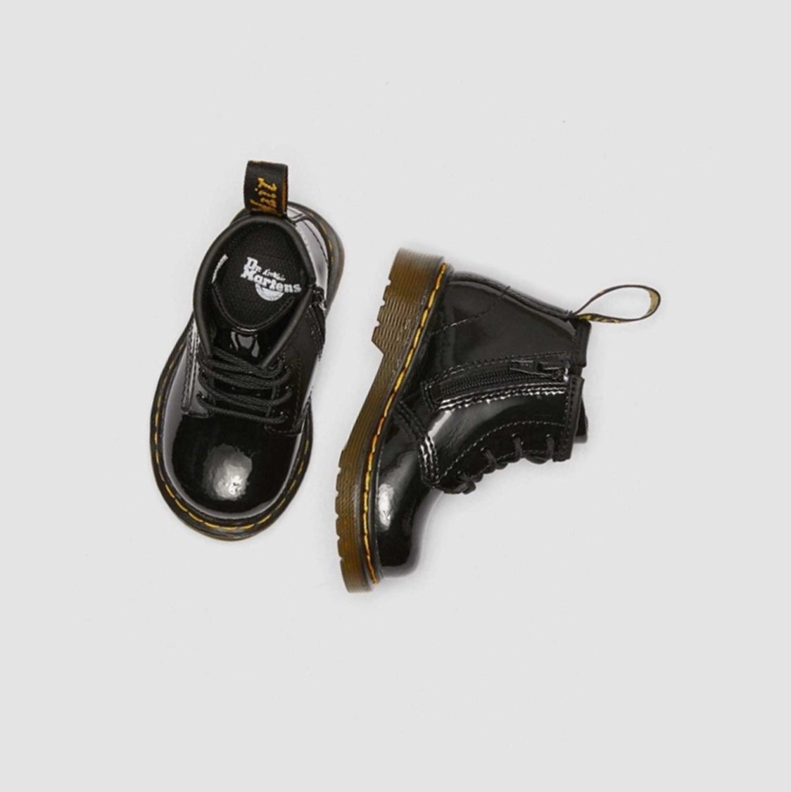 Dr Martens 1460 Lakkbőr Toddler Gyerek Fűzős Bakancs Fekete | 863752CUY