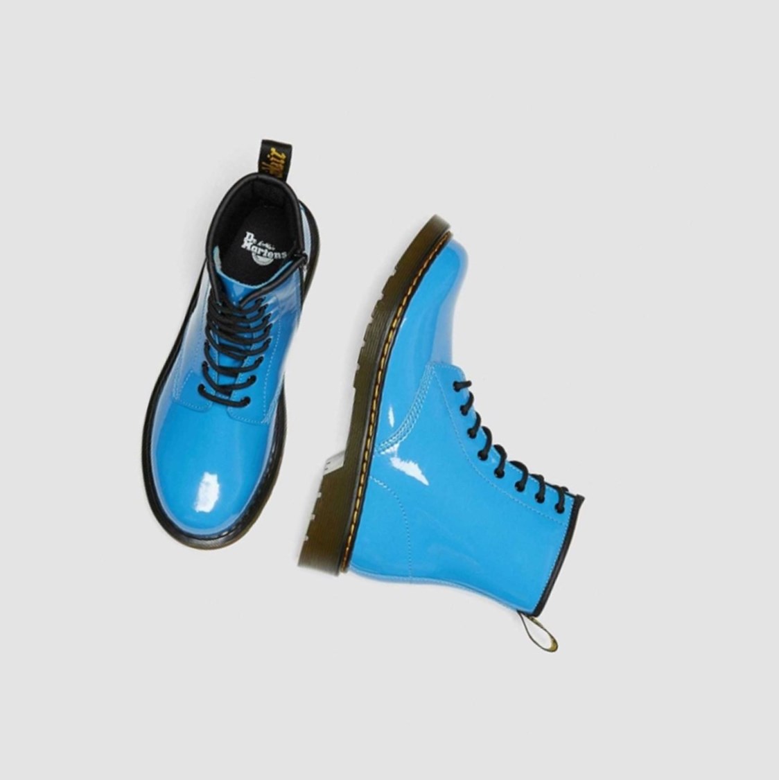 Dr Martens 1460 Lakkbőr Youth Gyerek Fűzős Bakancs Kék | 587932ARO