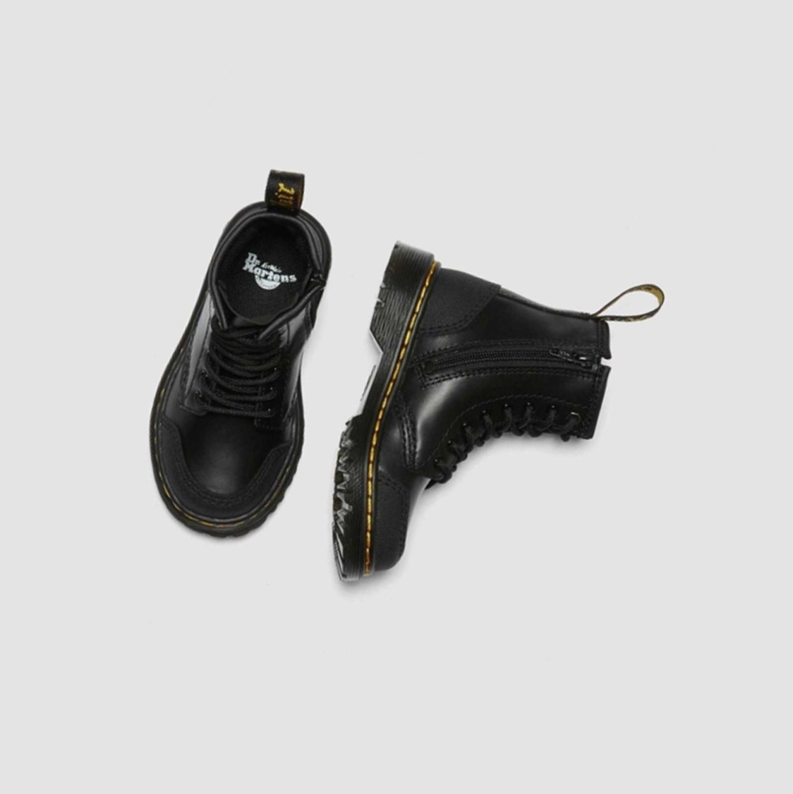 Dr Martens 1460 Overlay Toddler Gyerek Bakancs Fekete | 257601WRK