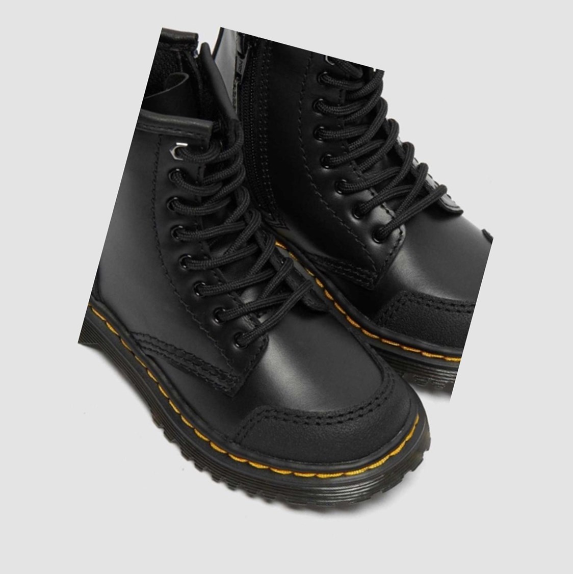 Dr Martens 1460 Overlay Toddler Gyerek Bakancs Fekete | 257601WRK