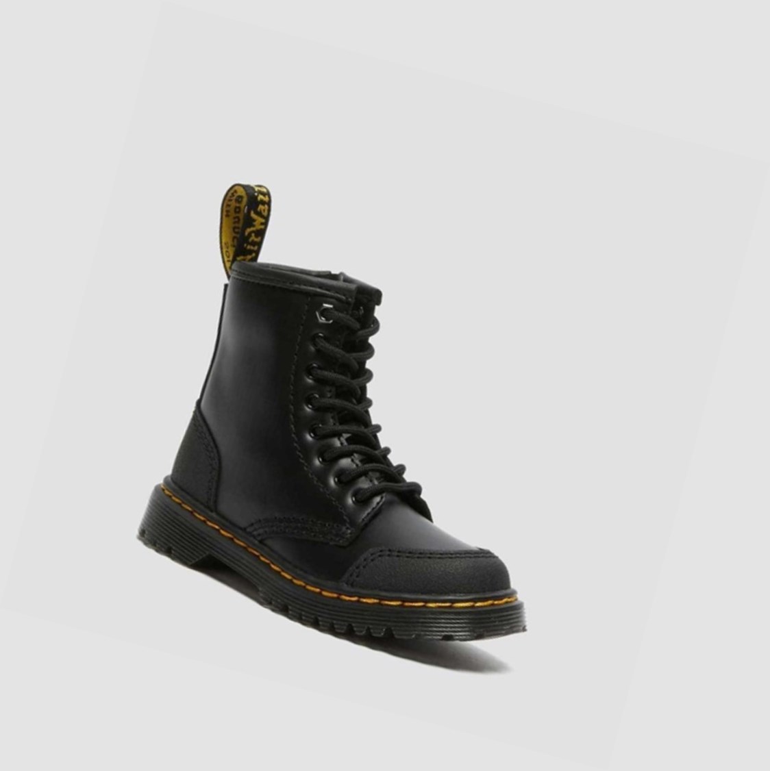 Dr Martens 1460 Overlay Toddler Gyerek Bakancs Fekete | 257601WRK