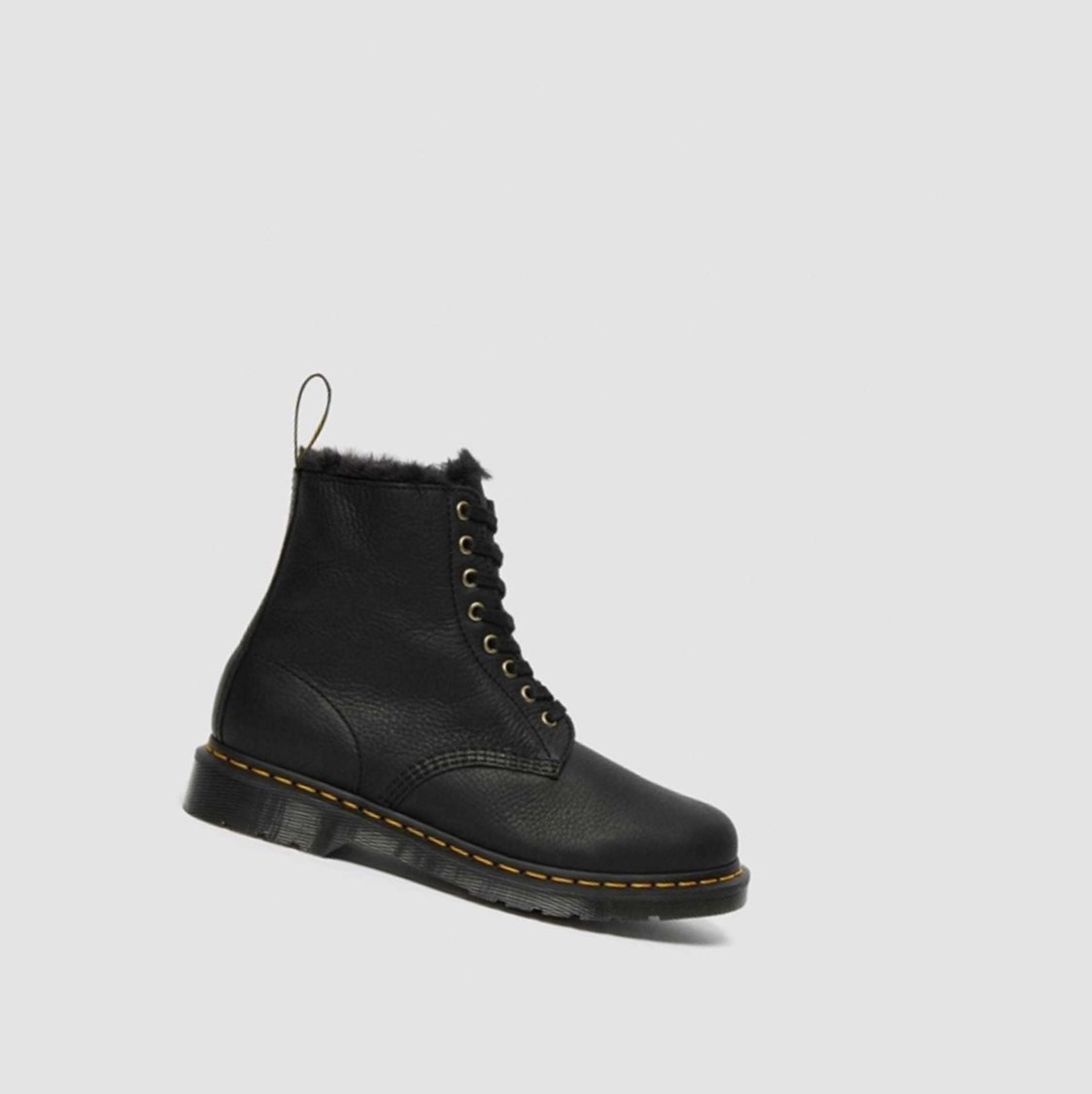 Dr Martens 1460 Pascal Faux Fur Bélelt Férfi Fűzős Bakancs Fekete | 418365UNE