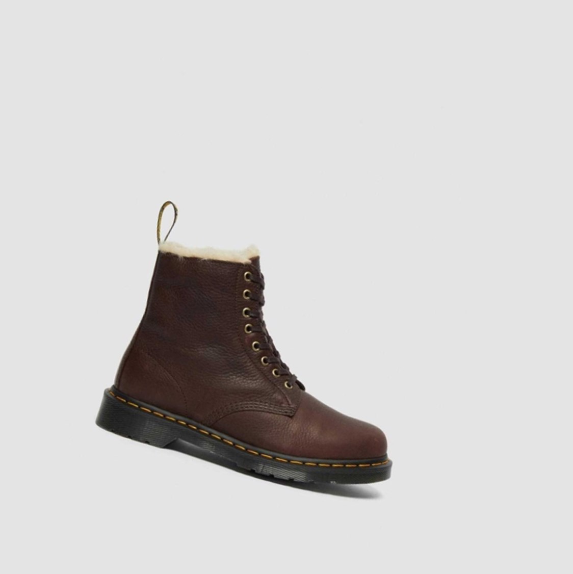 Dr Martens 1460 Pascal Faux Fur Bélelt Férfi Bakancs Barna | 587349LAU