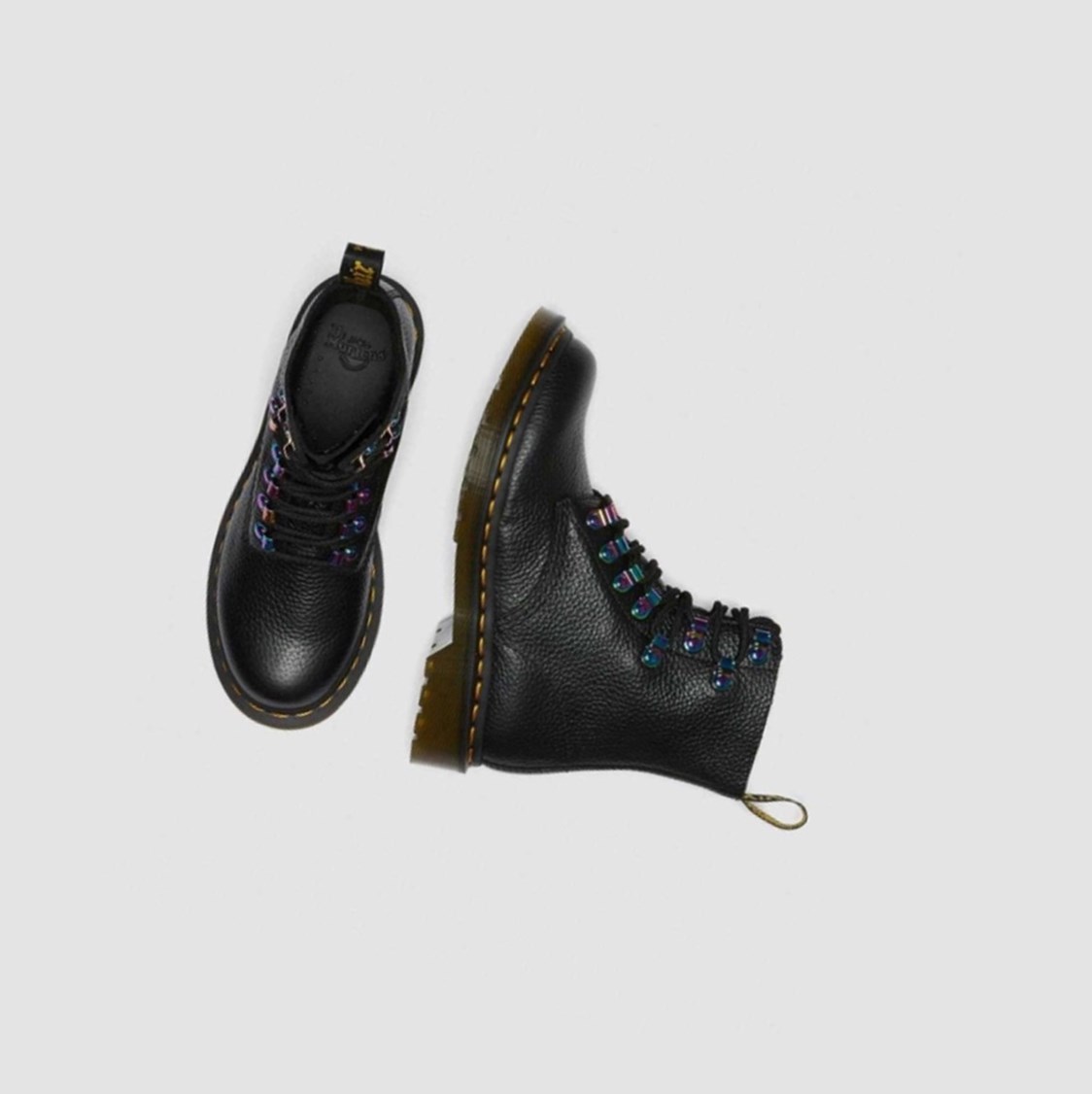 Dr Martens 1460 Pascal Iridescent Hardware Női Fűzős Bakancs Fekete | 872530AMW